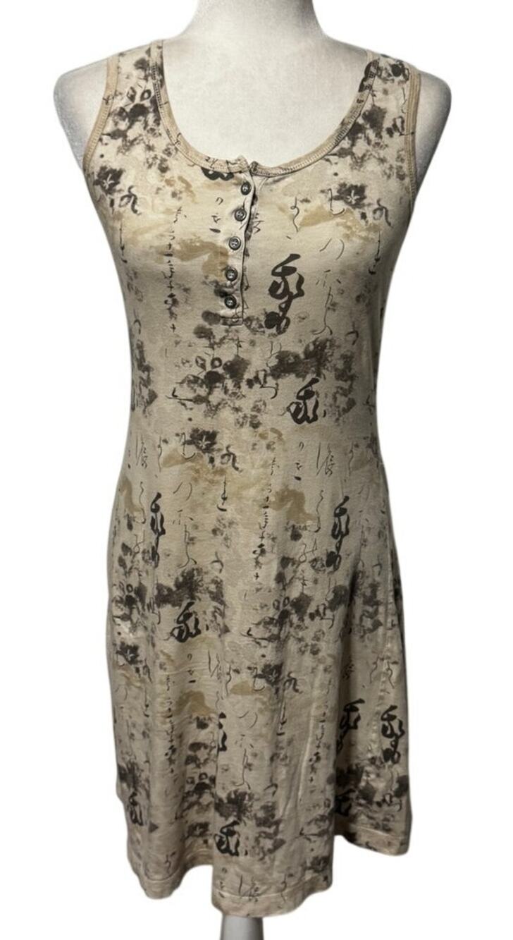 Da-Nang Surplus Cotton Tank Dress Calligraphy Print Estimate Size XS/S
